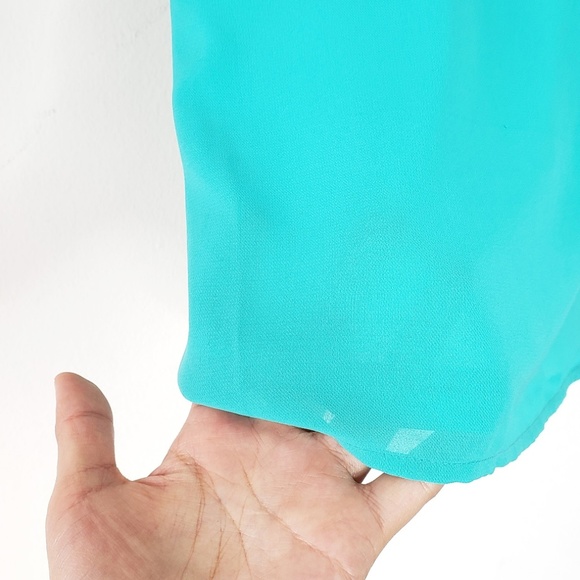 Turquoise Sheer Mini Dress Small - Picture 7 of 7